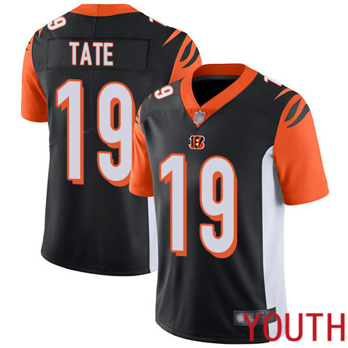 Cincinnati Bengals Limited Black Youth Auden Tate Home Jersey NFL Footballl #19 Vapor Untouchable->youth nfl jersey->Youth Jersey